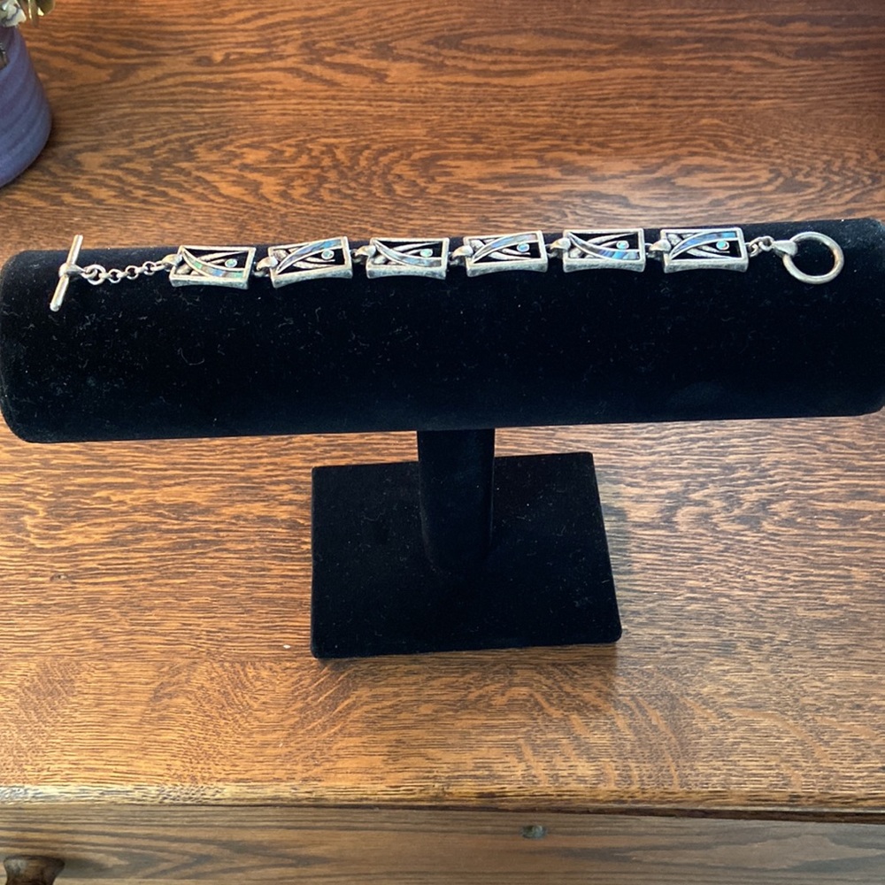 Silver inlay bracelet